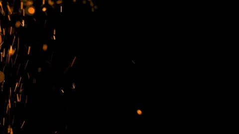 Spray of sparks on black background Stock Footage 121633498