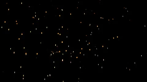 Spray of sparks on black background Stock Footage 121634848