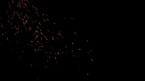 Spray of sparks on black background 動画素材 121636139