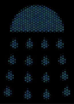 Spray Stream Collage Icon of Halftone Spheres Illustrazione stock