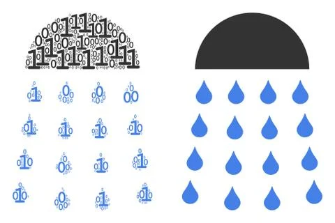 Spray Stream Composition of Binary Digits Illustrazione stock