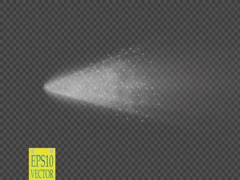 Spray vector effect isolated on transparent background. White fog or smoke with Stock Illustration