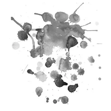 Spray vector paint, watercolor splash background, black and white texture Stock Illustration