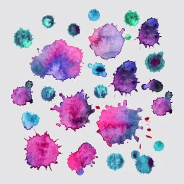 Spray vector paint, watercolor splash background,colorful paint drops texture Stock Illustration