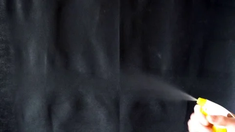 Spray wate on black background,slow motion Video stock 76766078