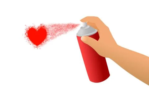 Spray White Hand Heart Stock Illustration