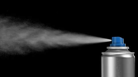 Spray17B on black and alpha HD 25fps 스톡 동영상 104567232