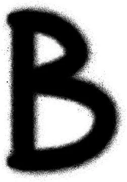 Sprayed B font graffiti in black over white Illustrazione stock