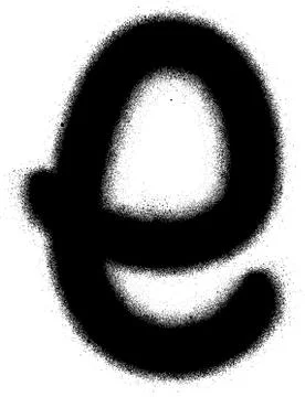 Sprayed E font graffiti in black over white Stock Illustration