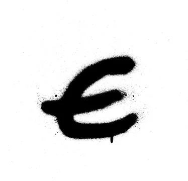 Sprayed E font graffiti with leak in black over white Stock Illustration
