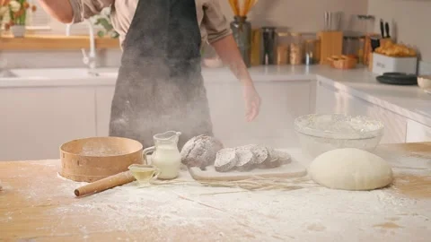 Sprayed Flour In The Kitchen Stock-Footage 273501189