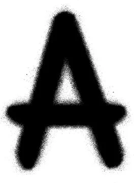 Sprayed A font graffiti in black over white Stock Illustration