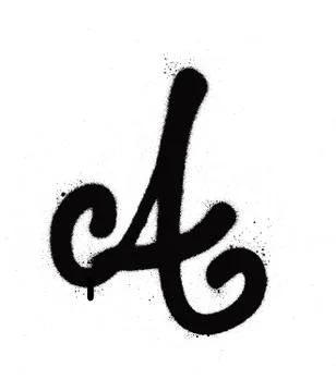 Sprayed A font graffiti with leak in black over white Stock Illustration