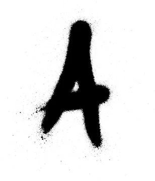 Sprayed A font graffiti with leak in black over white Stock Illustration