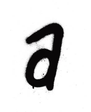 Sprayed A font graffiti with leak in black over white Stock Illustration