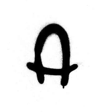 Sprayed A font graffiti with leak in black over white Stock Illustration