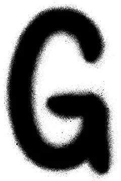 Sprayed G font graffiti in black over white Stock Illustration