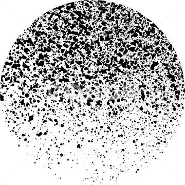 Sprayed graffiti circle template in black on white Illustrazione stock