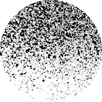 Sprayed graffiti circle template in black on white Stock Illustration