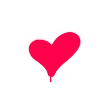 Sprayed graffiti leaking heart in red on white Stock Illustration