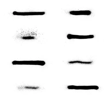 Sprayed graffiti stripe collection in black over white Stock-Illustration