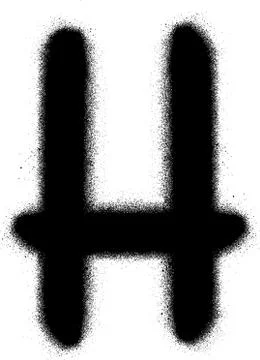 Sprayed H font graffiti in black over white Stock Illustration