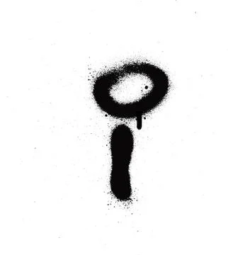 Sprayed I font graffiti with leak in black over white Stock Illustration