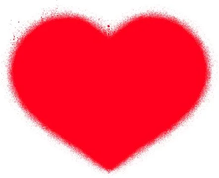 Sprayed red graffiti heart over white Stock Illustration