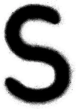Sprayed S font graffiti in black over white Stock Illustration