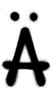 Sprayed Scandinavian graffiti font in black over white Stock Illustration