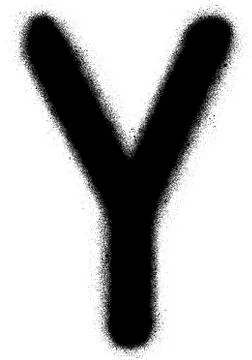 Sprayed Y font graffiti in black over white Illustrazione stock