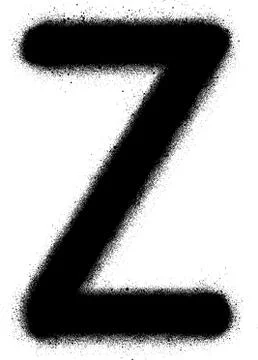 Sprayed Z font graffiti in black over white Stock Illustration