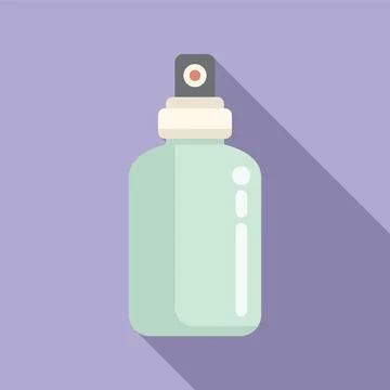 Sprayer bottle icon flat vector. Disinfection palm detergent Ilustración de archivo