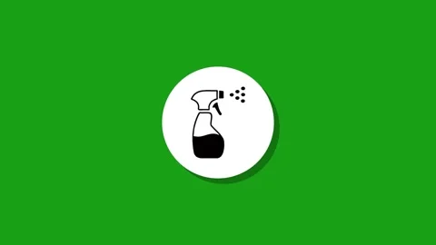 Sprayer bottle icon motion graphic animation green screen background Stock Footage 329272707