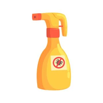 Sprayer bottle of mite or tick insecticide cartoon vector Illustration Ilustración de archivo