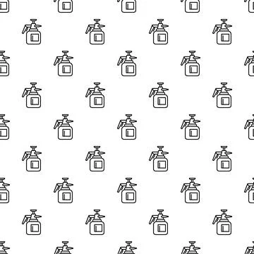 Sprayer bottle outline seamless pattern for gardening Illustrazione stock