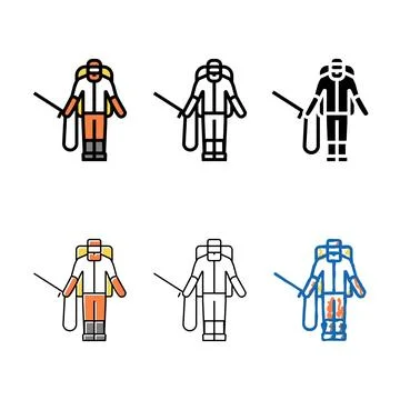 Sprayer man color icon vector forms Stock Illustration