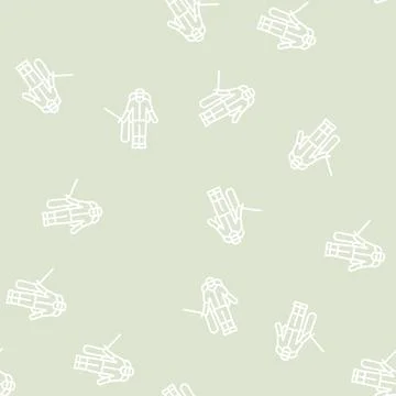 Sprayer man line seamless pattern 스톡 일러스트