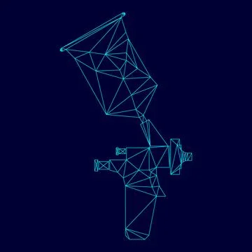 Sprayer paint low poly triangulation triangulated polygonal electric cyan b.. Stock Illustration