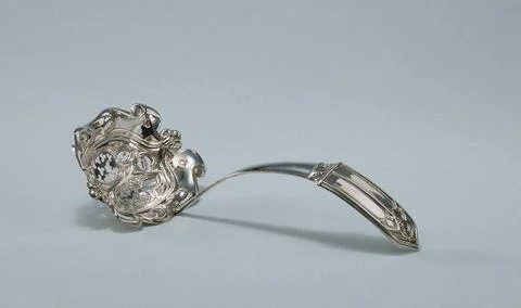 . Sprayer of silver, with a little rectangular, openworked container. The ... 스톡 사진