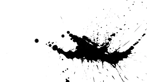 Spraying black paint on a white background Stock-Footage 303171557