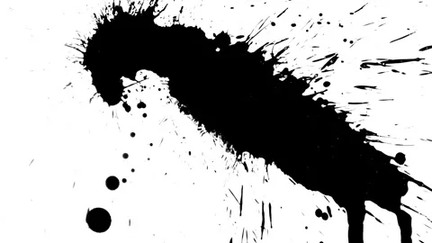 Spraying black paint on a white background Stock Footage 303171567