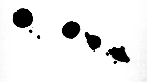 Spraying black paint on a white background Stock Footage 303171579