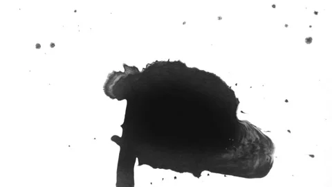 Spraying black paint on a white background Stock-Footage 303171580