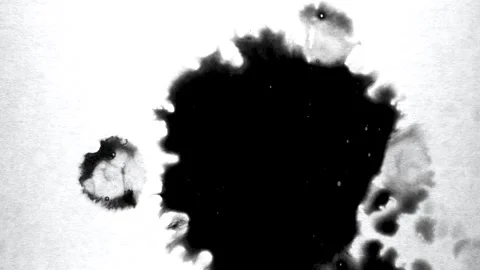 Spraying black paint on a white background Stock Footage 303171762
