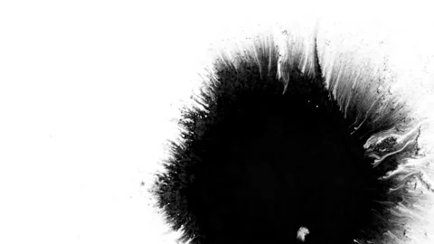 Spraying black paint on a white background Stock Footage 303171833