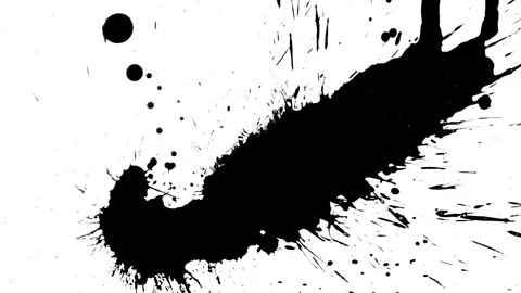 Spraying black paint on a white background Stock Footage 303171853
