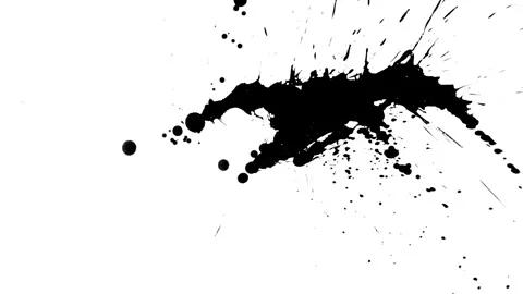 Spraying black paint on a white background Stock Footage 303171887