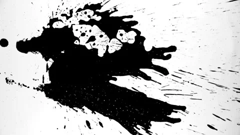 Spraying black paint on a white background Stock Footage 303171955
