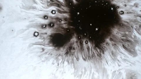 Spraying black paint on a white background Stock-Footage 303171977